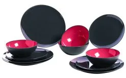 Gimex Melamin Grey-Line Geschirr-Set 12 Tlg. -Camping-Haushalt Verkaufs 114213 2389273