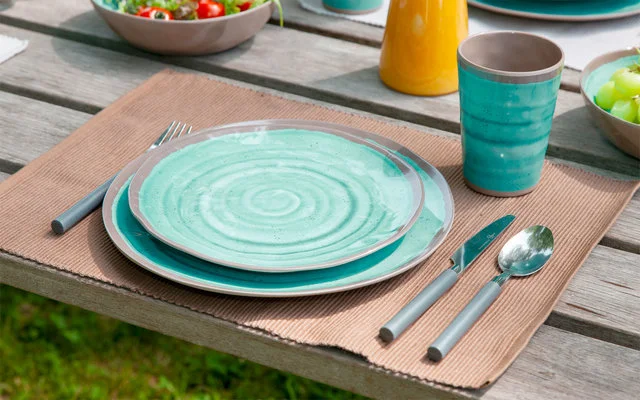 Bo-Camp Melamin Becher Set 4 Teilig Hellblau/braun 3 Bo-Camp Melamin Becher Set 4 Teilig Hellblau/braun