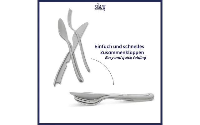 Silwy® Tricky Zusammenklappbares Besteck-Set 3-tlg. 3 Silwy® Tricky Zusammenklappbares Besteck-Set 3-tlg.