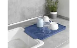 Wenko Linea Abtropfmatte 40 X 30 X 3 Cm Blau -Camping-Haushalt Verkaufs 460766 3155544