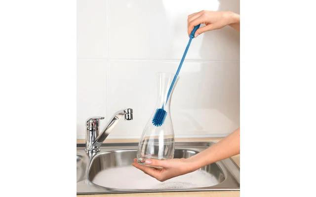 Wenko Silikon Flaschenbürste Blau 4 Wenko Silikon Flaschenbürste Blau – Bild 2