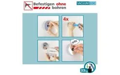 Wenko Vacuum-Loc Adapter Matt Premium 2er Set Befestigen Ohne Bohren -Camping-Haushalt Verkaufs 516104 3504014