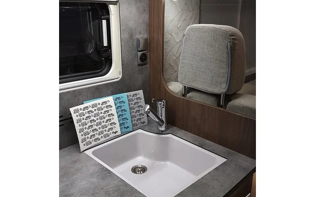 Pufz Schwedisches Geschirrtuch Wohnwagen Muster Lila 9 Pufz Schwedisches Geschirrtuch Wohnwagen Muster Lila – Bild 7