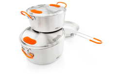 GSI Stainless Base Camper Medium Kochset 6 Teilig 2 Töpfe 2 / 3 Liter Bratpfanne 22,8 Cm 7 GSI Stainless Base Camper Medium Kochset 6 Teilig 2 Töpfe 2 / 3 Liter Bratpfanne 22,8 Cm -Camping-Haushalt Verkaufs 578067 3950291