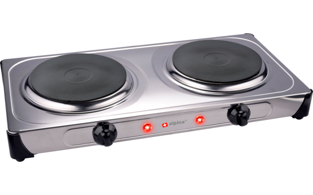 Alpina Elektrokochplatte Mit 2 Brenner 230 V Silber/schwarz 3 Alpina Elektrokochplatte Mit 2 Brenner 230 V Silber/schwarz