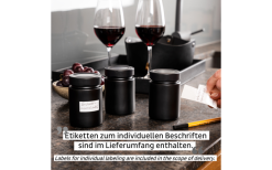 Silwy® Feinkost-Magnetgläser ALL BLACK (192 Ml) 3er-Set Inkl. Metallleiste -Camping-Haushalt Verkaufs 693332 4711811