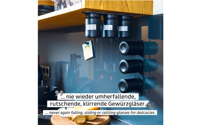 Silwy® Feinkost-Magnetgläser WHITE & CLASSY (192 Ml) 3er-Set Inkl. Metallleiste 3 Silwy® Feinkost-Magnetgläser WHITE & CLASSY (192 Ml) 3er-Set Inkl. Metallleiste