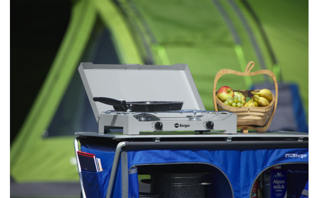 Berger 2-flammiger Gaskocher Silber, Grau 4,6 Kw Ohne Zündsicherung 4 Berger 2-flammiger Gaskocher Silber, Grau 4,6 Kw Ohne Zündsicherung – Bild 2